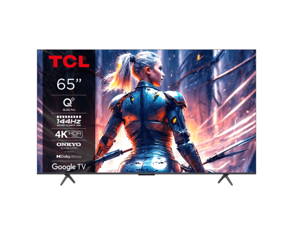 Televizor tcl qled 65t8b, 164 cm, smart google tv, 4k ultra hd, 100hz, clasa f (model 2024)