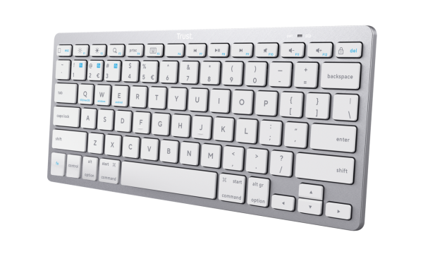 Tastatura trust wireless, numar taste 85, alb