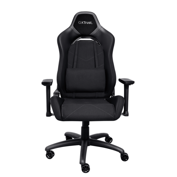 Scaun gaming trust gxt 714 ruya, greutate maxima suportata 150 kg, inaltime adjustabila scaun 10 cm, baza stea cu 5 roti, negru