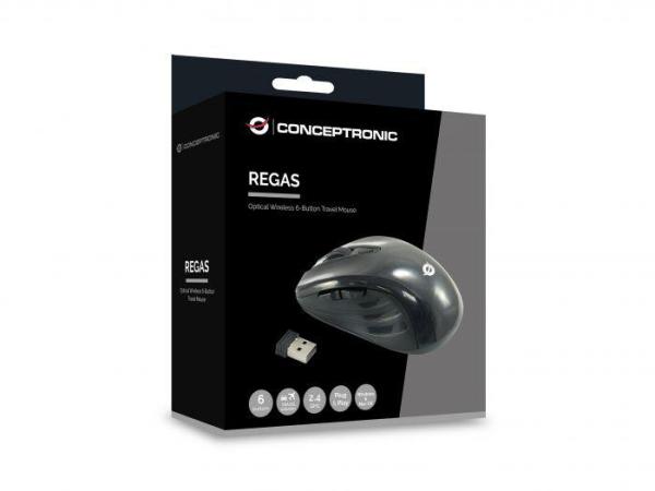 Conceptronic cllm5btrvwl 6-button wireless travel mouse, 61.4 x 38.4 x 105.4 mm