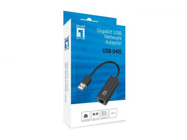 Levelone usb-0401, gigabit usb network adapter, 23.4 x 16.5 x 51 mm