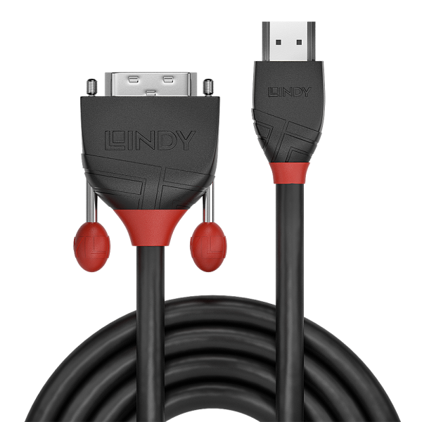 Cablu lindy hdmi to dvi-d cable, lungime 5m, rezolutie maxima 1920x1200@ 60hz, latime de banda suportata 4.95 gbps, negru