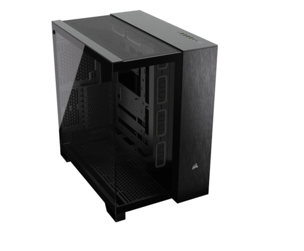 Carcasa corsair 6500x mid tower dual chamber negru/obsidian aluminium