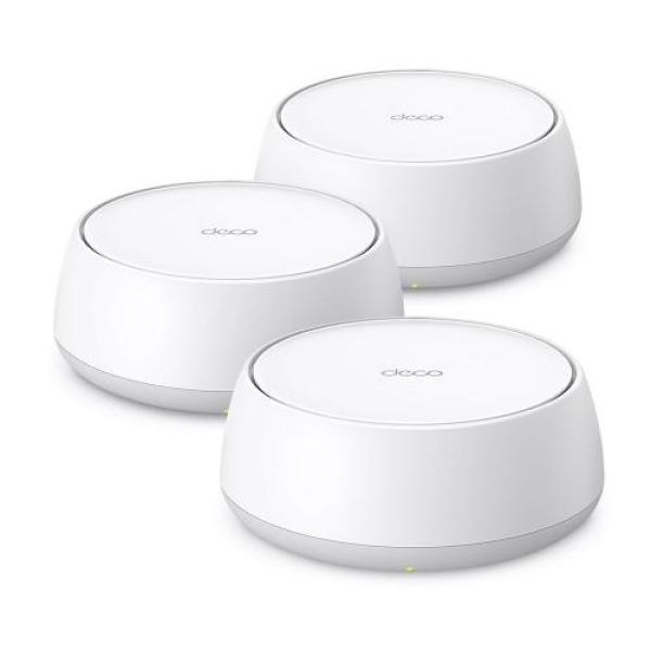 Tp-link deco be25(3-pack) sistem mesh wi-fi 7, be5000, dual-band, standarde wireless: wi-fi 7 ieee 802.11be/ax/ac/n/a 5 ghz, ieee 802.11be/ax/n/b/g 2.4 ghz, viteze wireless: 5 ghz: 4324 mbps (802.11be) 2.4 ghz: 688 mbps (802.11be), modul router, mod acces