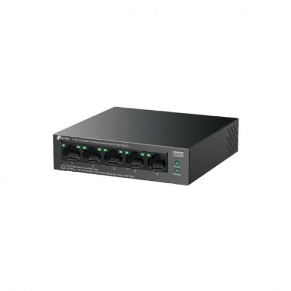 Tp-link 5-port gigabit switch ls105gp, interfata 5× 10/100/1000mbps rj45 ports (ports 1–4 supports 802.3af/at poe+), auto negotiation, auto mdi/mdix, porturi standard: 802.3 af/at compliant, poe ports: ports 1–4, pana la 30 w poe output per port, putere m