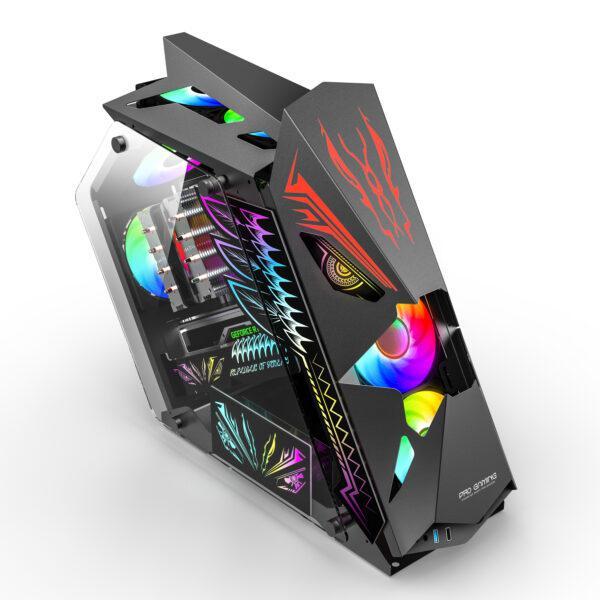 Carcasa pro gaming hercule black mid tower argb