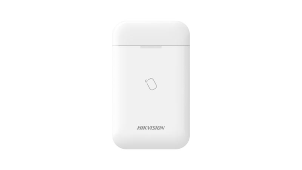 Cititor card wireless ax pro hikvision ds-pt1-we(b); 868mhz two-way tri- x wireless technology, distanta comunicare rf : 1200min camp deschis; coumincare bidirectionala, criptare: aes-128, indicatori led:  area (blue), fault(orange), arm(blue), disarm(gre
