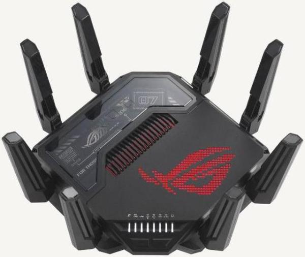 Router asus quad-band rog rapture gt-be98, wifi-7, standarde wireless: wifi 6 (802.11ax), wifi 7 (802.11be), ieee 802.11a, ieee 802.11b, ieee 802.11g, ieee 802.11n, ieee 802.11ac, ipv4, ipv6, segment produs: be25000, viteza wireless: 1376+5764+5764+11529 