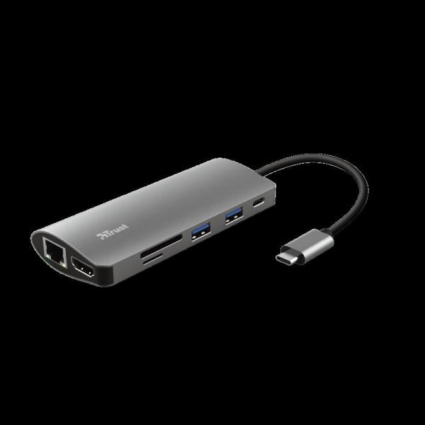 Hub usb trust dalyx, 7 porturi usb-c, negru