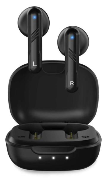 Casti genius hs-m905bt, tws, wireless, intraauriculare - butoni, pt smartphone, microfon pe casca, conectare prin bluetooth 5.3, negru, usb-c