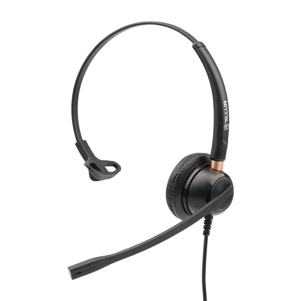 Casti cu fir call center tellur voice 510n, monoaural, usb, negru