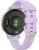 Ceas garmin lily 2, display amoled, dimensiune afisaj 25,4 mm x 21,3 mm, rezolutie afisaj 240 x 201 pixeli, memorie 8gb, autonomie pana la 9 zile, rezistanta la apa pana la 5 atm, greutate: 24,4g, ramă argintiu, şi curea purple jasmine din silicon