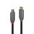 Cablu lindy usb c la usb c anthra line, lungime 2m, putere 3.0, latime de banda suportata 20gbps, rezolutie maxima 4k 4096x2160@60hz, negru