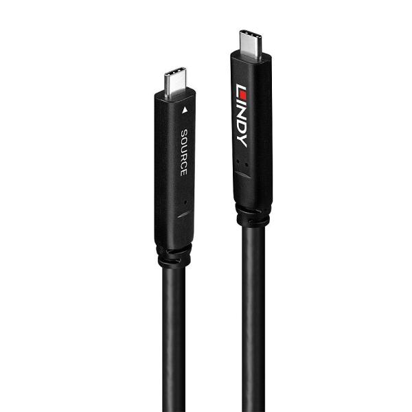 Cablu lindy 10 m usb 3.2 gen 1 & dp 1.4 type c, latime de banda suportata 5gbps (usb 3.2 gen 1), 16.2gbps (dp 1.4, 2 lanes), rezolutie maxima 4k 3840x2160@30hz, negru