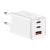 Incarcator retea baseus gan5 pro, quick charge 65w, 2 porturi usb pd, 1 port usb quick charge, include cablu usb -c la usb-c de 100w, lungime 1m, alb