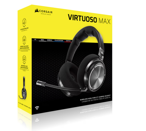 Casti gaming corsair virtuoso max wireless carbon