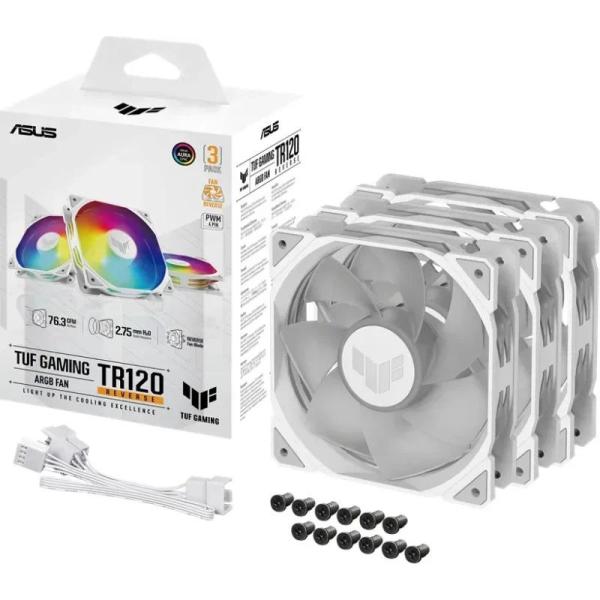 Ventilator carcasa asus tuf gaming tr120 argb alb reverse