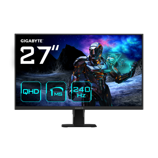 Gigabyte monitor gaming 27" ss ips gs27q x, non-glare, rezolutie: 2560 x 1440 (qhd), 300 cd/m2 (typ), contrast: 1000:1, unghi vizualizare: 178°(h)/178°(v), culori: 1.07b, timp raspuns: 1ms (mprt), refresh rate: 240hz/oc 250hz, hdr ready, flicker-free, int
