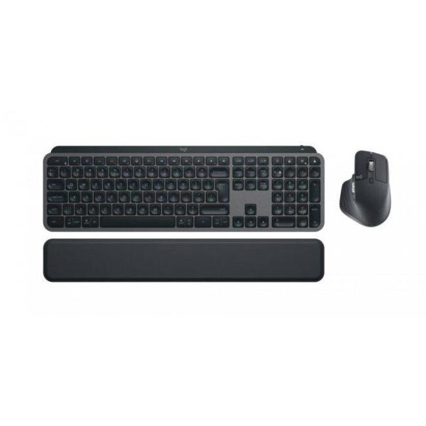 Kit logitech mx keys s, tastatura wireless, greutate 810 g, dimensiuni 430.2 x 131.63 x 20.5 mm, mouse fara fir, greuate 140 g, cu laser, capacitate baterie 500 mah, gri