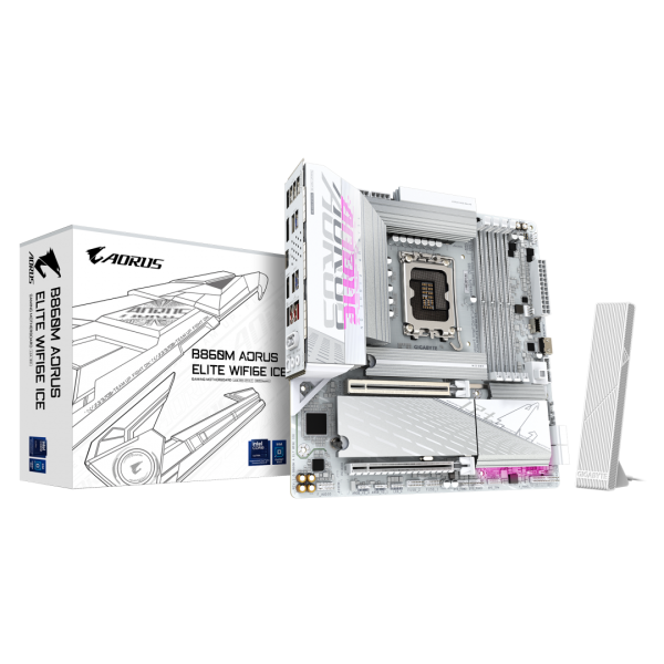 Placa de baza gigabyte b860m aorus elite wifi6e ice lga1851