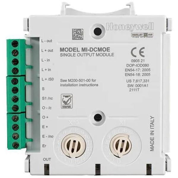 Honeywell mi/dcmoe modul 1 iesire, cu izolator morley-ias optiune de montare pe sina din optiune de montare aparenta indicator de stare led tricolor izolator incorporate comutatoare vizibile pentru selectarea adresei stare led vizibila in 2 planuri specif