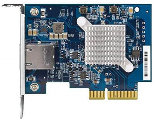 Qm2 expansion card qnap, qxg-10g1t; single-port (10gbase-t) 10gbe network expansion card, pcie gen3 x4, low-profile bracket pre-loaded, low-profile flat and full-height are bundled, interface: pcie 3.0 x 4.
