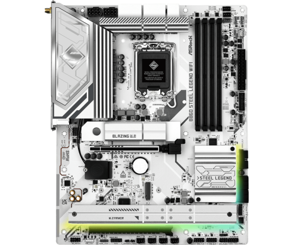 Placa de baza asrock b860 steel legend wifi lga1851, 4x ddr5, 1x hdmi 1x dp 1x intel thunderbolt, 1x pcie 5.0 x16 1x pcie 4.0 x16, 5x m.2, 4x sata 6gb/s, atx