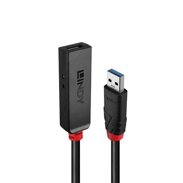 Adaptor lindy usb 3.0 active extension slim, material pvc, lungime cablu 10m, latime de banda suportata 5 gbps, putere 2.5/0.7mm dc connector