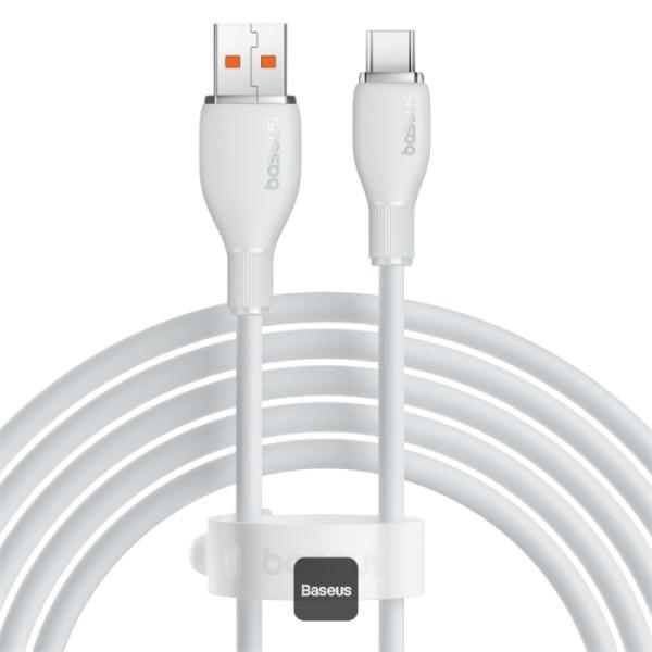 Cablu alimentare si date baseus pudding, interfata usb-usb-c, 100w, lungime 1.2m, alb