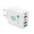 Incarcator retea spacer qc 38w, 5 x porturi: usb type-c pd x 1m usb type-c x 1, usb quick charge x 1, usb x 2, alb