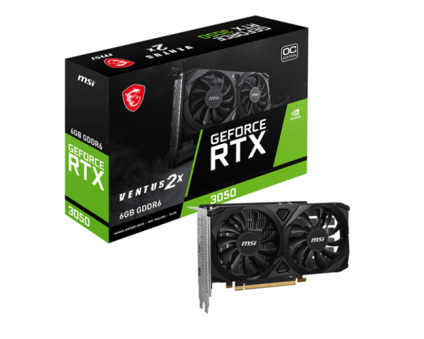 Placa video msi geforce rtx 3050 ventus 2x e oc 6gb gddr6 96 bit, pcie 4.0, 1x dp 2x hdmi