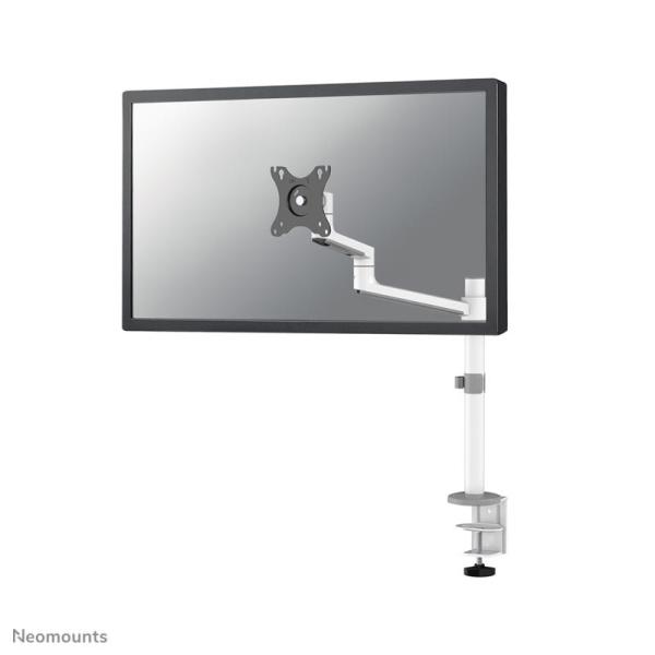 Brat monitor neomounts ds60-425wh1; pentru display-uri cu diagonale 17"-27", sistem de prindere vesa 75x75~100x100, greutate maxima suportata 8kg, tilt +90°, -30°, swivel +90°, -90°, rotate +360°, distanta fata de perete 128-459mm; inaltime reglabila manu