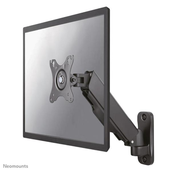 Suport perete neomounts wl70-440bl11; pentru display-uri cu diagonale 17"-32", sistem de prindere vesa 75x75~100x100, greutate maxima suportata 9kg, full motion, tilt +90/-45°, swivel +/-180°, rotate 360°, inaltime reglabila manual 0-250mm; gas spring; cu