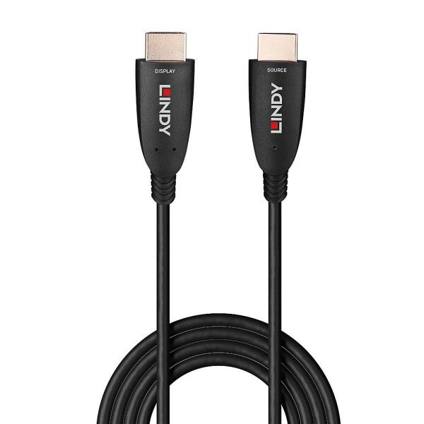Cablu lindy hdmi 8k60, fibra optica hybrid, lungime 50m, rezolutie maxima 7680x4320@60hz 4:2:0 10bit, 3840x2160@120hz 4:4:4 10bit, latime de banda 48gbps, negru