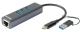 D-link usb-c to gigabit ethernet adapter, dub-2332, 3x usb 3.0, 1x rj-45