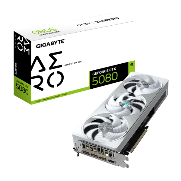 Placa video gigabyte geforce rtx 5080 aero oc sff 16gb gddr7 256 bit, 3x dp 1x hdmi
