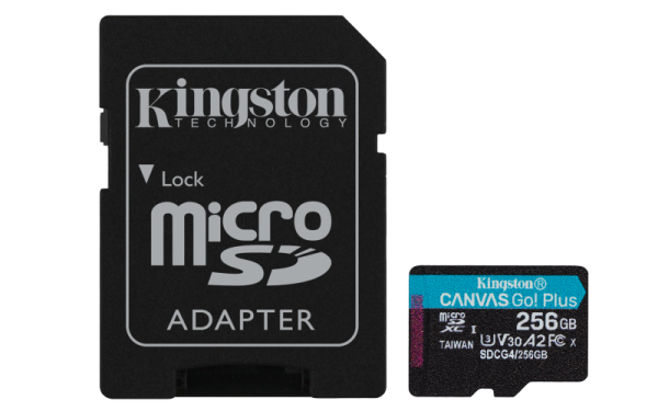 Card de memorie microsdxc kingston canvas go plus 256gb adaptor sd class 10