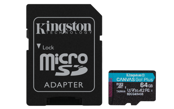 Card de memorie microsdxc kingston canva go plus 64gb class 10