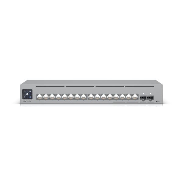 Switch ubiquiti, interfata (12) porturi gbe rj45, (4) porturi 1/2.5 gbe rj45, (2) porturi 10g sfp+, rata de transmitere 62,496 mppsm, sursa alimentare 5v, 25w, caracteristici dhcp pentru rețele administrate local, reluare dhcp, rutare inter-vlan între reț