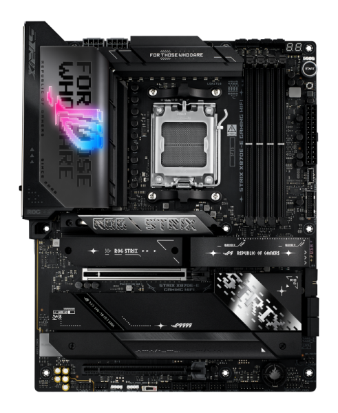 Placa de baza asus rog strix x870e-e gaming wifi am5, 4x ddr5, 1x hdmi 2x usb4, 1x pcie 5.0 x16 2x pcie 4.0 x16, 5x m.2, 4x sata 6gb/s, atx