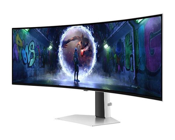 Monitor samsung 49" ls49dg934suxen, curvature: 1800r, diagonal (inch): 49, diagonal (cm): 124, aspect ratio: 32:9, panel: qd-oled, resolution: 5120x1440, refresh rate: 240hz, response time gtg: 0.03ms, brightness (max): 250 cd/m², contrast (static) : 1,00