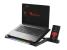Stand/cooler laptop genesis oxid 450 rgb , dimensiune maxima laptop 15.6", 4 ventilatoare de 140 mm + 1 ventilator 140 mm, iluminare rgb, viteza de rotatie 2400 rpm cele de 60mm si 1100 rpm cel de 140mm, hub usb incorporat, dimensiuni 360 x 260 x 40 mm