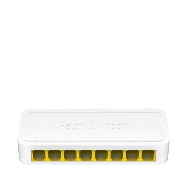 Cudy 8-port 10/100 mbps desktop switch, 8 10/100m rj45 ports, loop detection, desktop plastic case, power saving, plug & play, wall-mount
