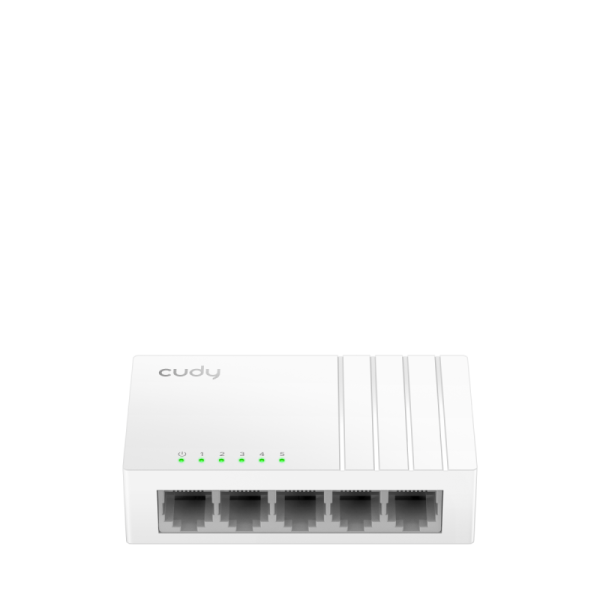 Cudy 5-port gigabit desktop switch, 5 10/100/1000m rj45 ports, igmp snooping, loop detection/prevention, 802.1p/dscp qos, desktop plastic case, power saving, plug & play, wall-mount, usb-c powering(adapter not included)