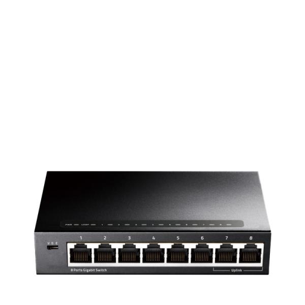 Cudy 8-port gigabit ethernet switch, 8 10/100/1000m rj45 ports, igmp snooping, loop detection/prevention, 802.1p/dscp qos, desktop metal case, power saving, plug & play, wall-mount