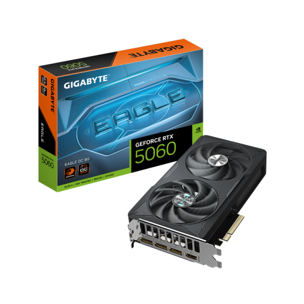 Placa video gigabyte geforce rtx 5060 eagle oc 8gb gddr7 128 bit, pcie 5.0, 3x dp 1x hdmi
