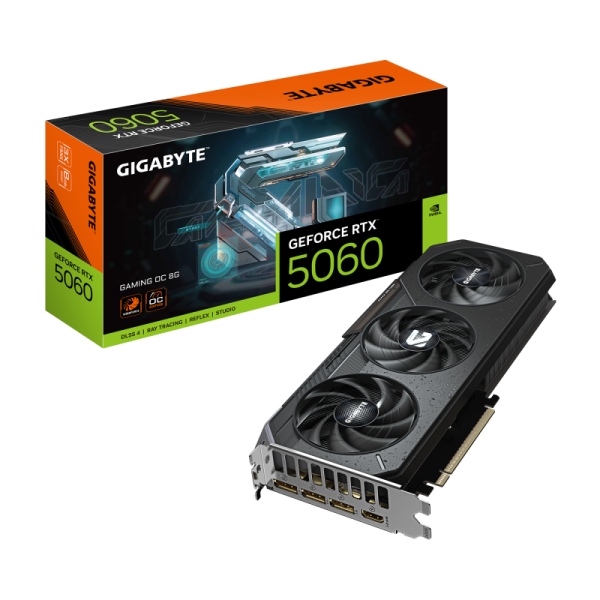 Placa video gigabyte geforce rtx 5060 gaming oc 8gb gddr7 128 bit, pcie 5.0, 3x dp 1x hdmi