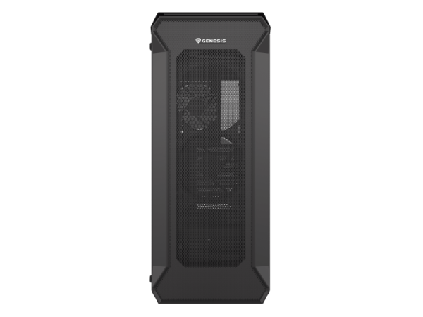 Carcasa genesis irid 505 v2 mid tower negru, tempered glass, sloturi expansiune 8, drive bays: 2x3.5" 7x2.5", ventilatoare suportate: 6 (spate: 1x120mm, fata: 3x120mm sau 2x140mm, sus: 2x120mm sau 2x140mm), ventilatoare incluse: 4 (2x120mm), format placa 