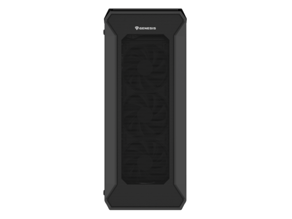 Carcasa genesis irid 505f mid tower negru, tempered glass, sloturi expansiune 8, drive bays: 2x3.5" 7x2.5", ventilatoare suportate: 6 (spate: 1x120mm, fata: 3x120mm sau 2x140mm, sus: 2x120mm sau 2x140mm), ventilatoare incluse: 5 (sus: 1x120mm, fata: 3x120