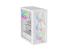 Carcasa genesis diaxid 605 mid tower argb alb, tempered glass, sloturi expansiune 7, drive bays: 2x3.5" 3x2.5", ventilatoare suportate: 8 (spate: 1x120mm, fata: 3x120mm sau 3x140mm, sus: 2x120mm sau 2x140mm, jos: 2x120mm), ventilatoare incluse: 4 (spate: 